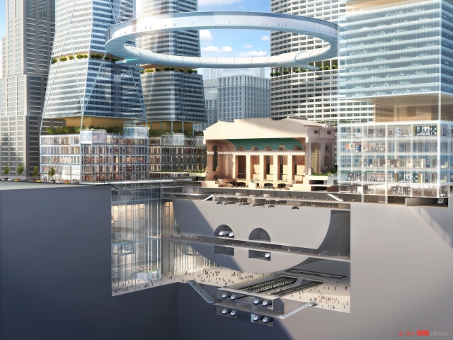 建筑设计:天空之环--SOM的纽约中央火车站设计方案 建筑设计:天空之环--SOM的纽约中央火车站设计方案