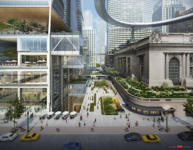 建筑设计:天空之环--SOM的纽约中央火车站设计方案 建筑设计:天空之环--SOM的纽约中央火车站设计方案