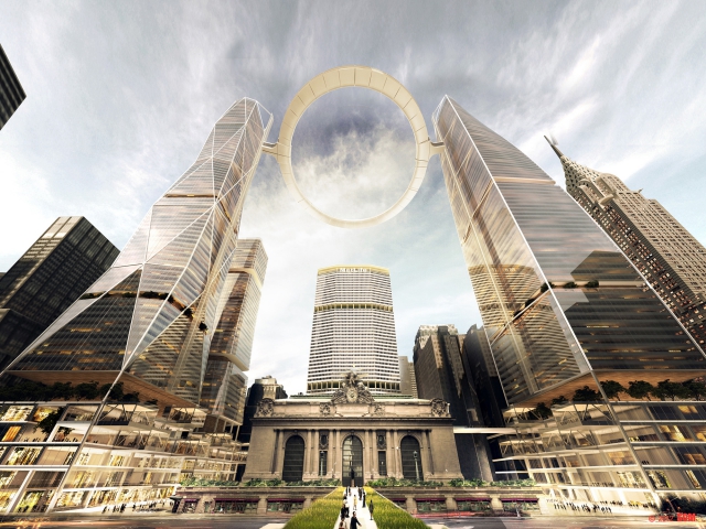 建筑设计:天空之环--SOM的纽约中央火车站设计方案 建筑设计:天空之环--SOM的纽约中央火车站设计方案